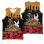 Australia ANZAC Day Personalised Basketball Jersey Honouring The Animals That Served