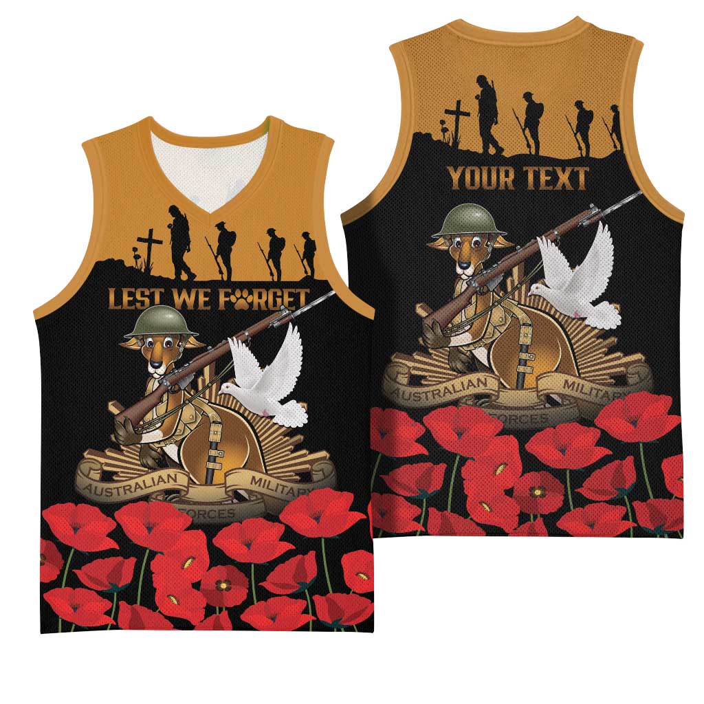 Australia ANZAC Day Personalised Basketball Jersey Honouring The Animals That Served