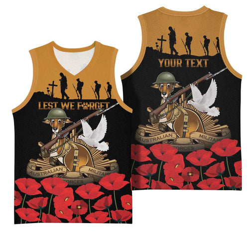 Australia ANZAC Day Personalised Basketball Jersey Honouring The Animals That Served