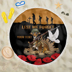 Australia ANZAC Day Personalised Beach Blanket Honouring The Animals That Served