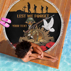 Australia ANZAC Day Personalised Beach Blanket Honouring The Animals That Served