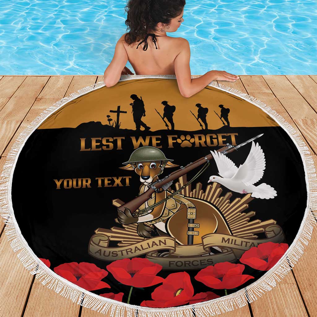 Australia ANZAC Day Personalised Beach Blanket Honouring The Animals That Served