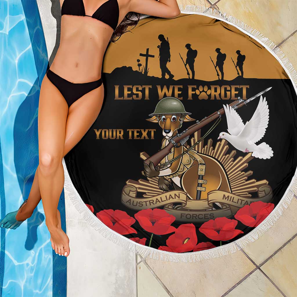 Australia ANZAC Day Personalised Beach Blanket Honouring The Animals That Served
