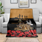 Australia ANZAC Day Personalised Blanket Honouring The Animals That Served
