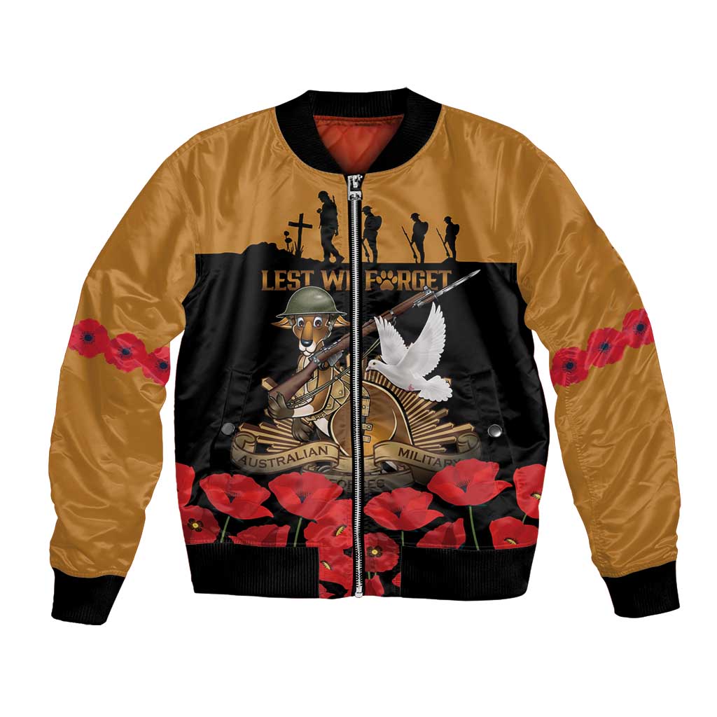 Australia ANZAC Day Personalised Bomber Jacket Honouring The Animals That Served