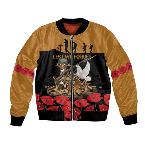 Australia ANZAC Day Personalised Bomber Jacket Honouring The Animals That Served