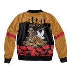 Australia ANZAC Day Personalised Bomber Jacket Honouring The Animals That Served