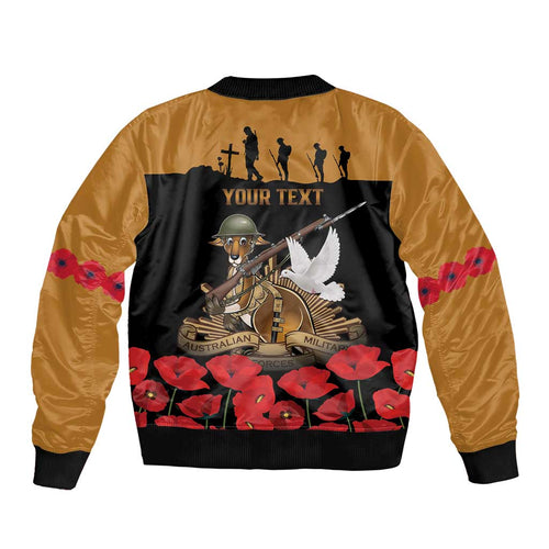 Australia ANZAC Day Personalised Bomber Jacket Honouring The Animals That Served