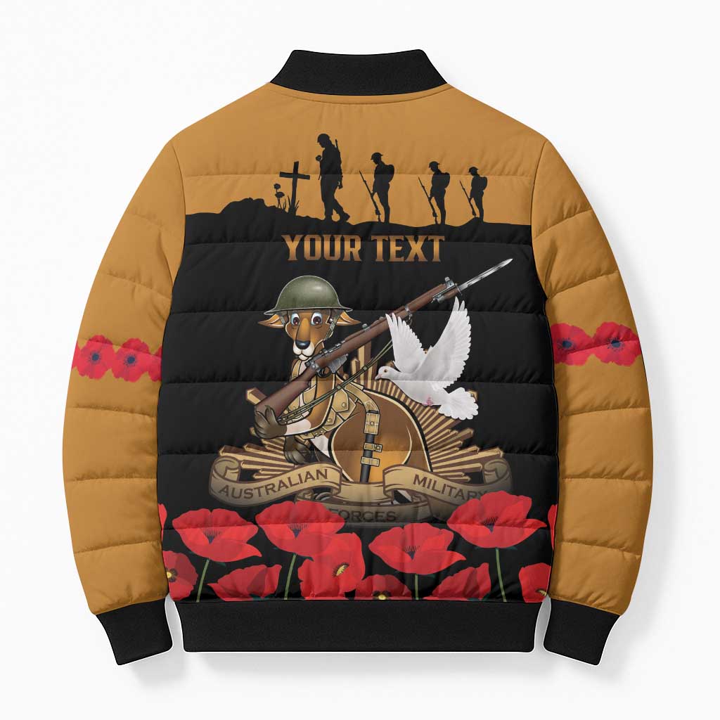 Australia ANZAC Day Personalised Bomber Puffer Jacket Honouring The Animals That Served