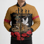 Australia ANZAC Day Personalised Bomber Puffer Jacket Honouring The Animals That Served