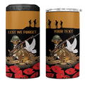 Australia ANZAC Day Personalised 4 in 1 Can Cooler Tumbler Honouring The Animals That Served