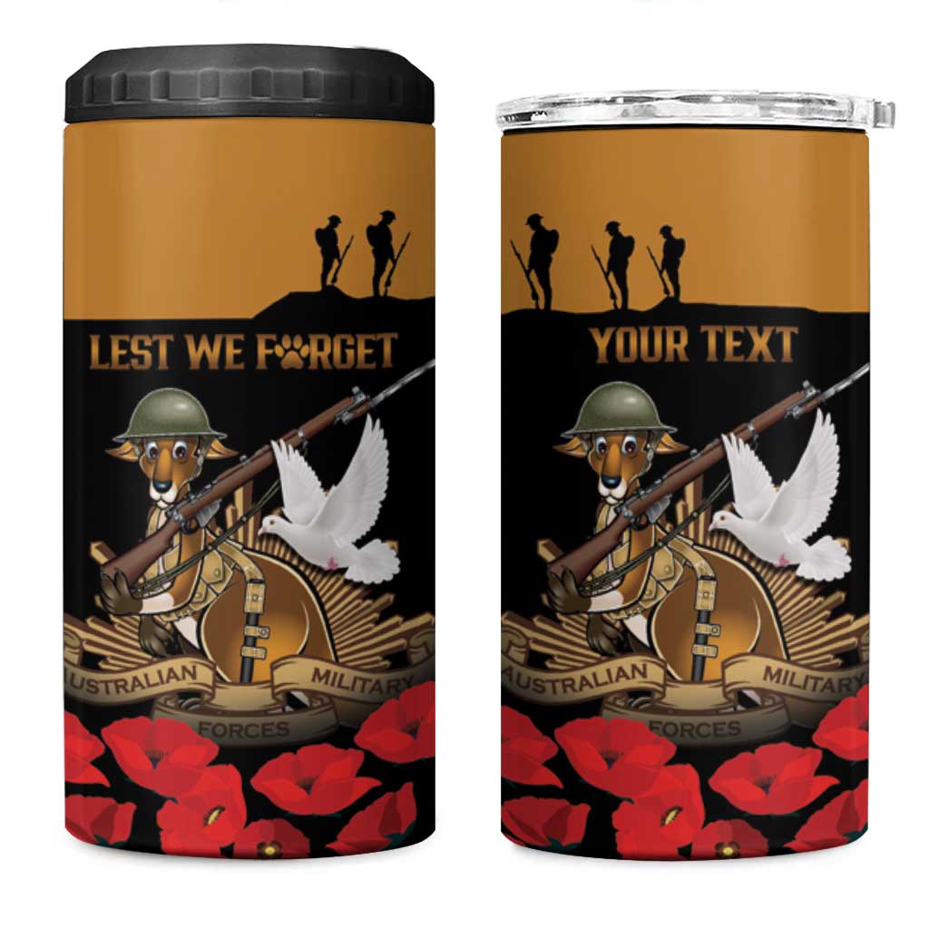 Australia ANZAC Day Personalised 4 in 1 Can Cooler Tumbler Honouring The Animals That Served