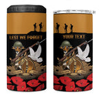 Australia ANZAC Day Personalised 4 in 1 Can Cooler Tumbler Honouring The Animals That Served