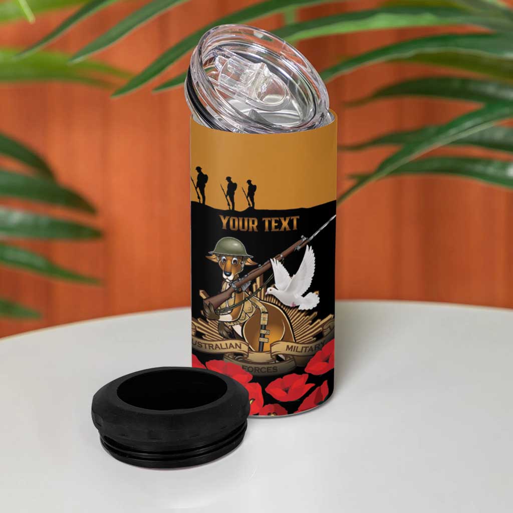 Australia ANZAC Day Personalised 4 in 1 Can Cooler Tumbler Honouring The Animals That Served