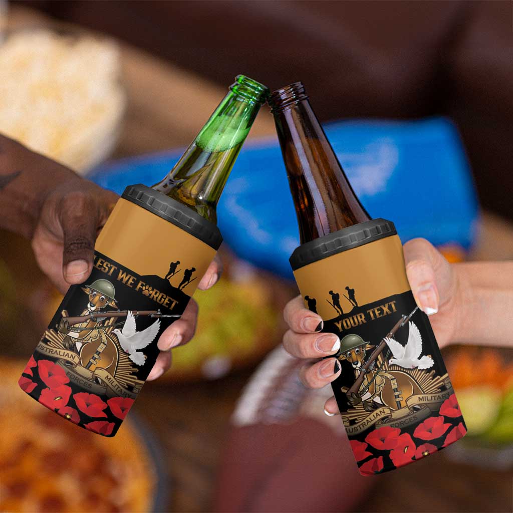 Australia ANZAC Day Personalised 4 in 1 Can Cooler Tumbler Honouring The Animals That Served