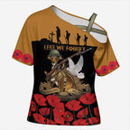 Australia ANZAC Day Personalised Cross Shoulder Shirt Honouring The Animals That Served