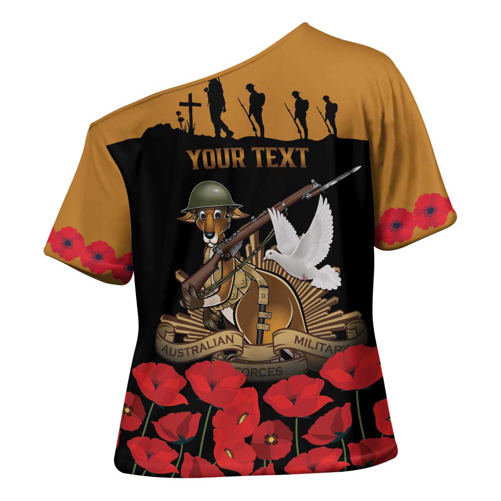 Australia ANZAC Day Personalised Cross Shoulder Shirt Honouring The Animals That Served