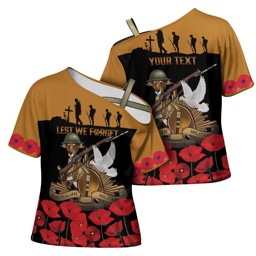Australia ANZAC Day Personalised Cross Shoulder Shirt Honouring The Animals That Served
