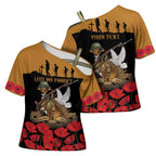 Australia ANZAC Day Personalised Cross Shoulder Shirt Honouring The Animals That Served
