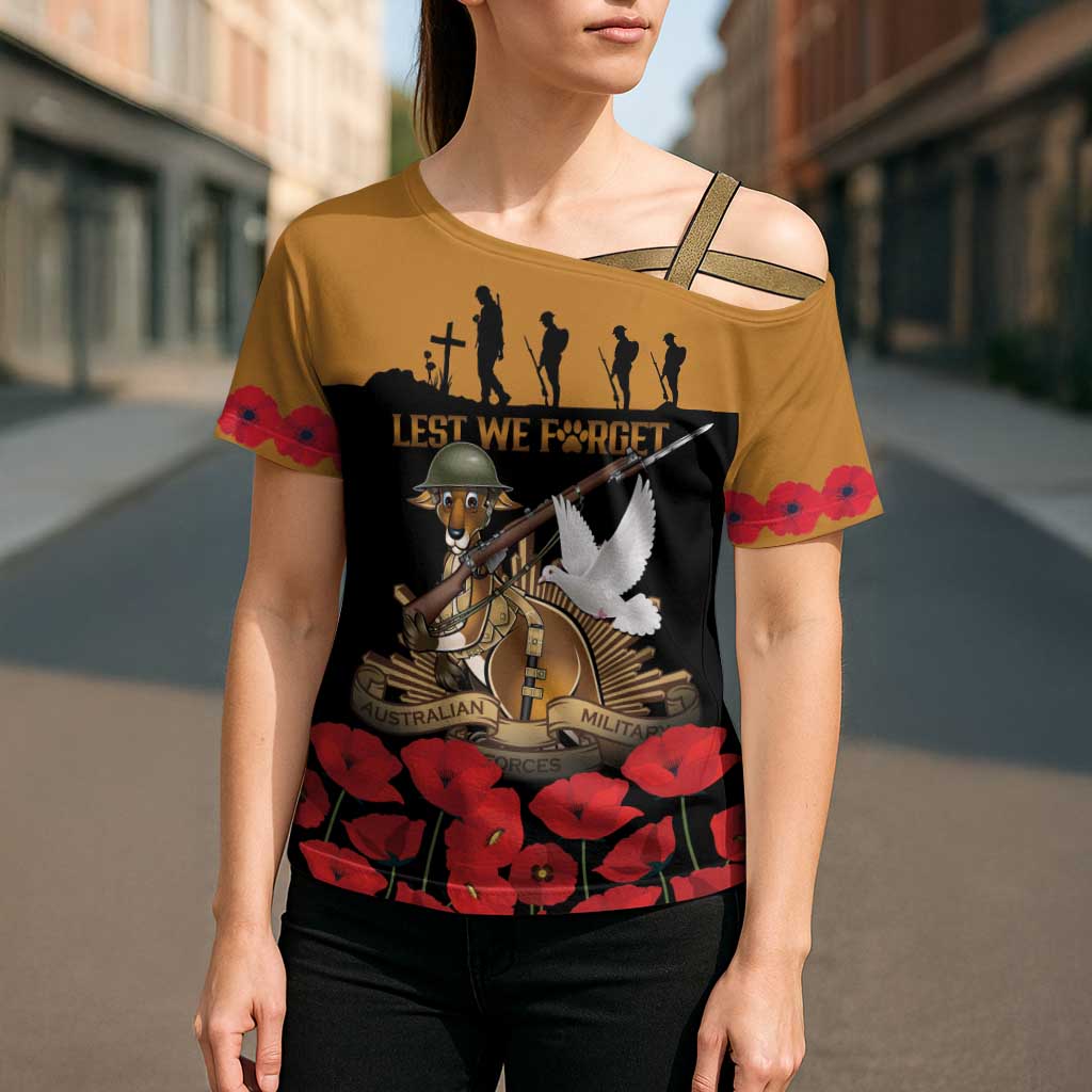 Australia ANZAC Day Personalised Cross Shoulder Shirt Honouring The Animals That Served