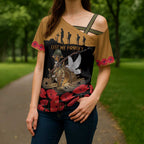 Australia ANZAC Day Personalised Cross Shoulder Shirt Honouring The Animals That Served