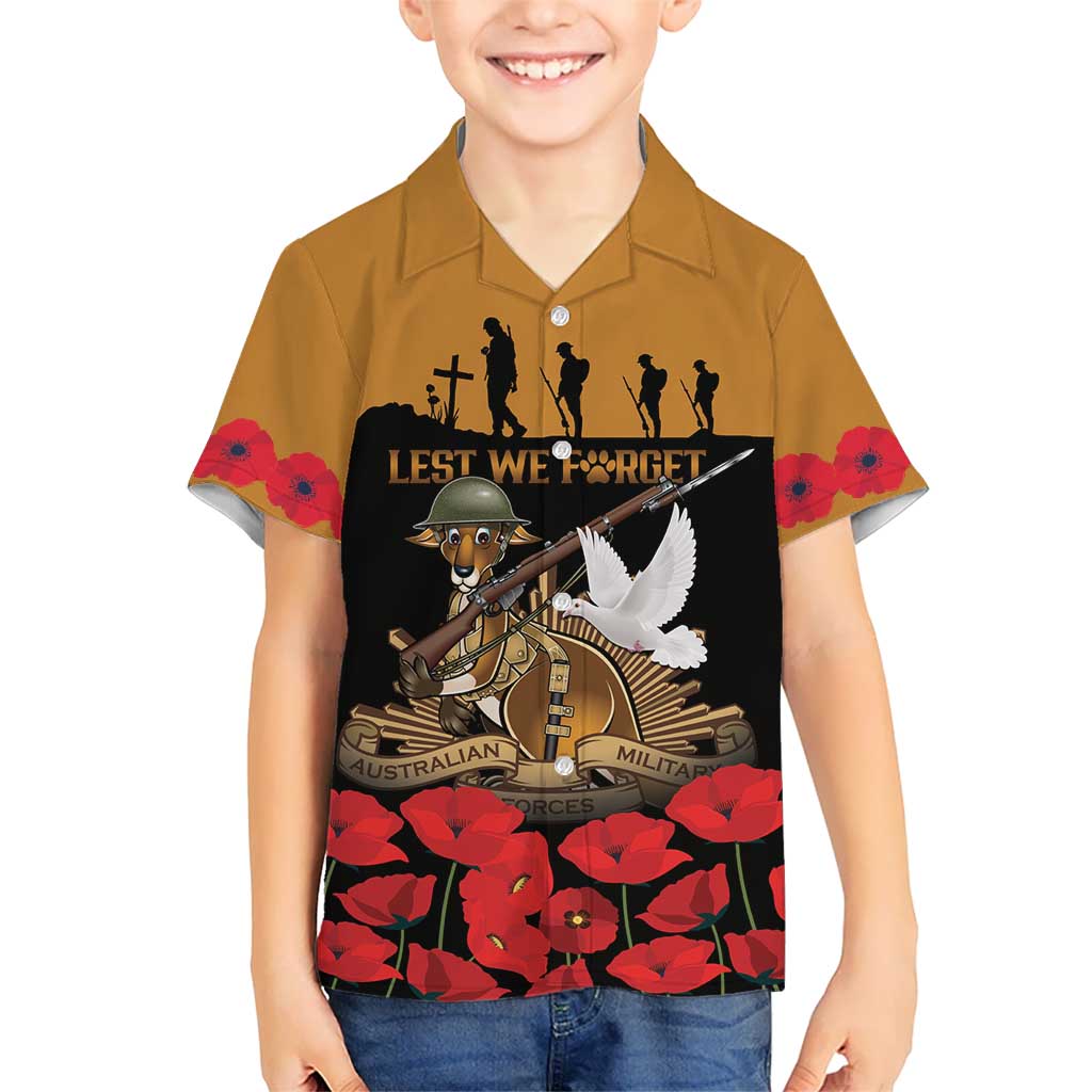 Australia ANZAC Day Personalised Kid Hawaiian Shirt Honouring The Animals That Served