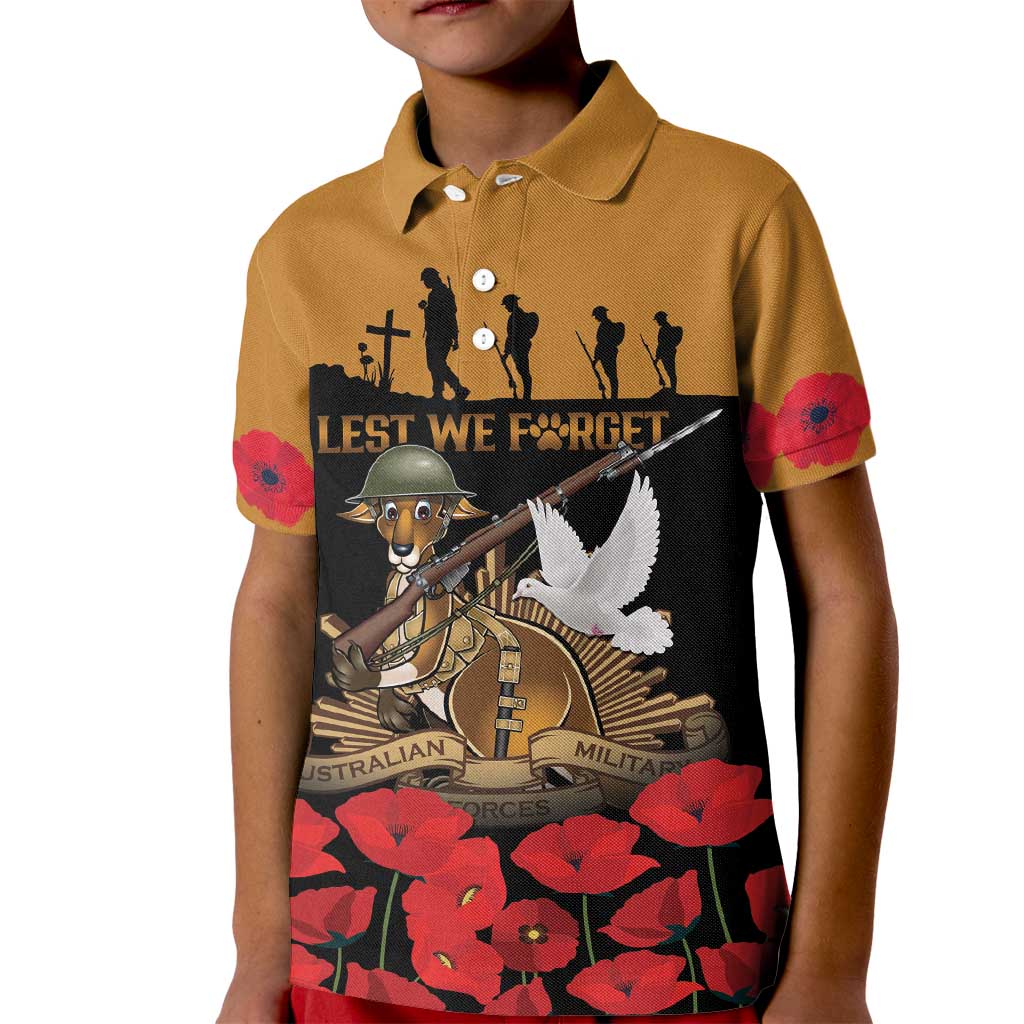 Australia ANZAC Day Personalised Kid Polo Shirt Honouring The Animals That Served