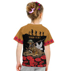 Australia ANZAC Day Personalised Kid T Shirt Honouring The Animals That Served