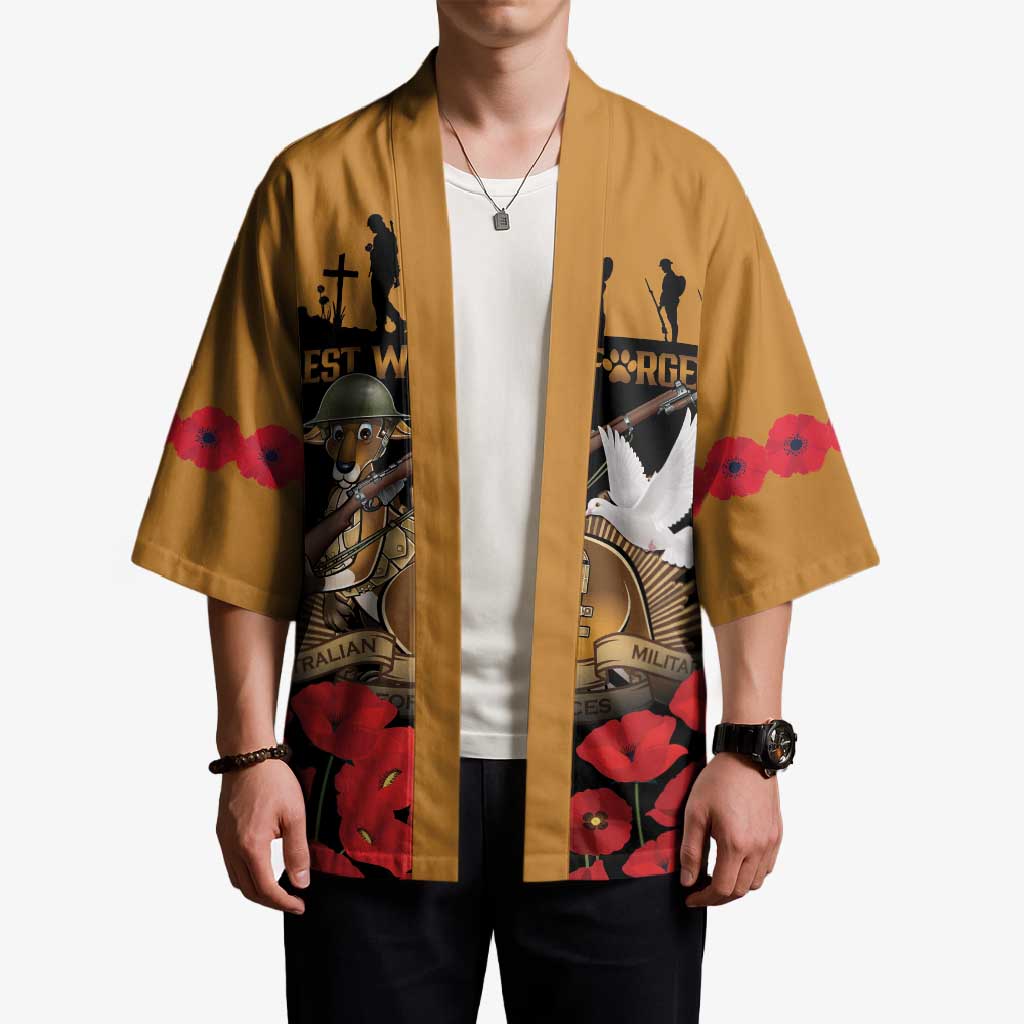 Australia ANZAC Day Personalised Kimono Honouring The Animals That Served