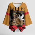 Australia ANZAC Day Personalised Kimono Sleeve Blouse Honouring The Animals That Served