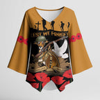 Australia ANZAC Day Personalised Kimono Sleeve Blouse Honouring The Animals That Served