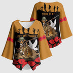 Australia ANZAC Day Personalised Kimono Sleeve Blouse Honouring The Animals That Served