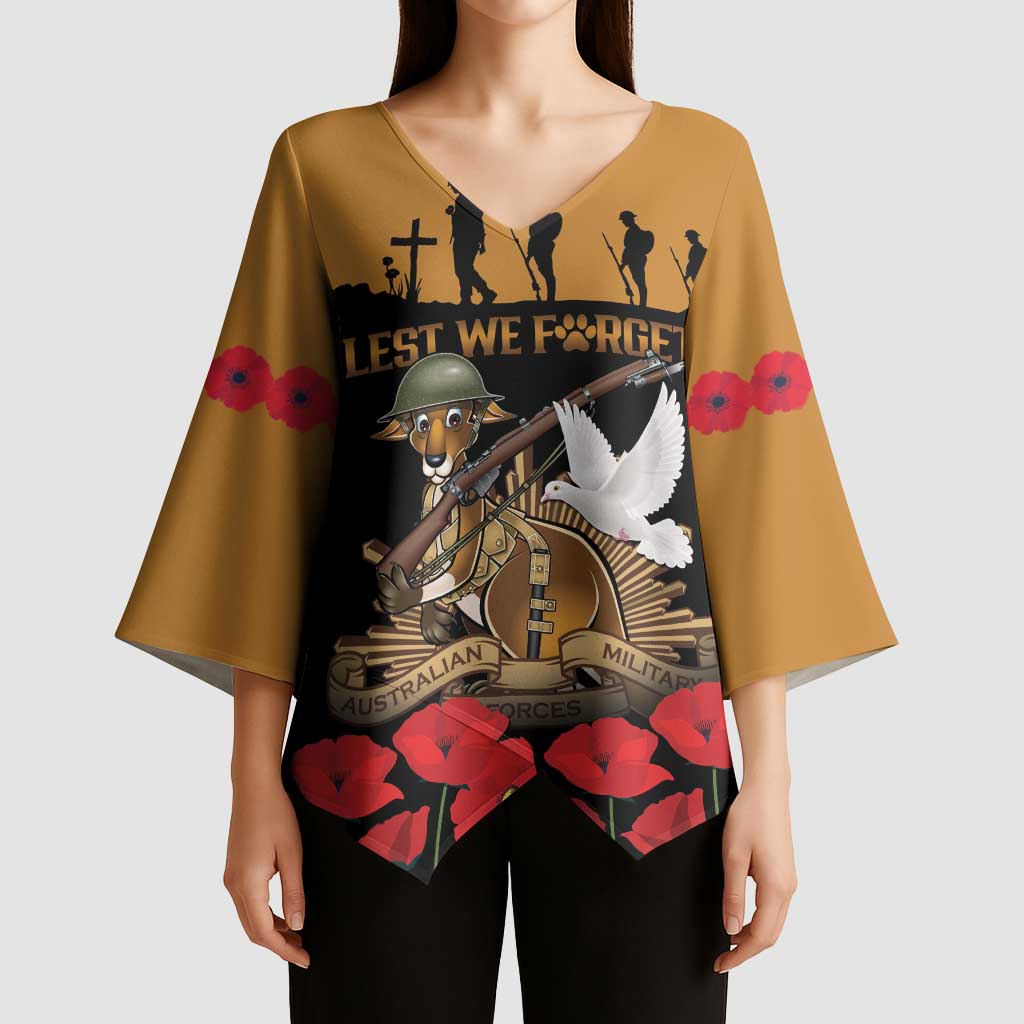 Australia ANZAC Day Personalised Kimono Sleeve Blouse Honouring The Animals That Served