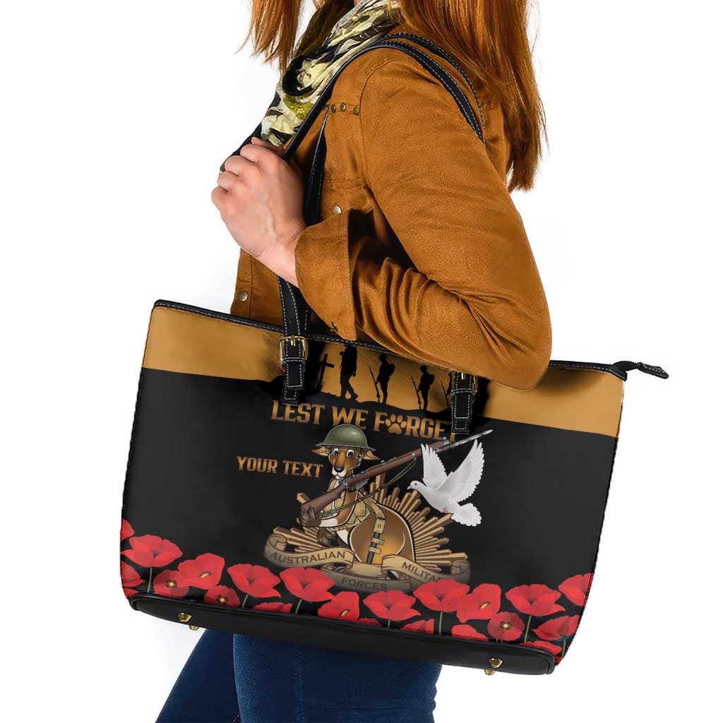 Australia ANZAC Day Personalised Leather Tote Bag Honouring The Animals That Served