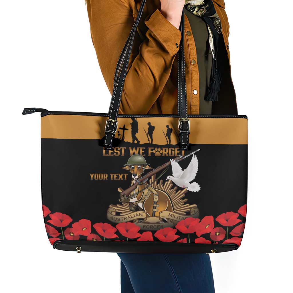 Australia ANZAC Day Personalised Leather Tote Bag Honouring The Animals That Served