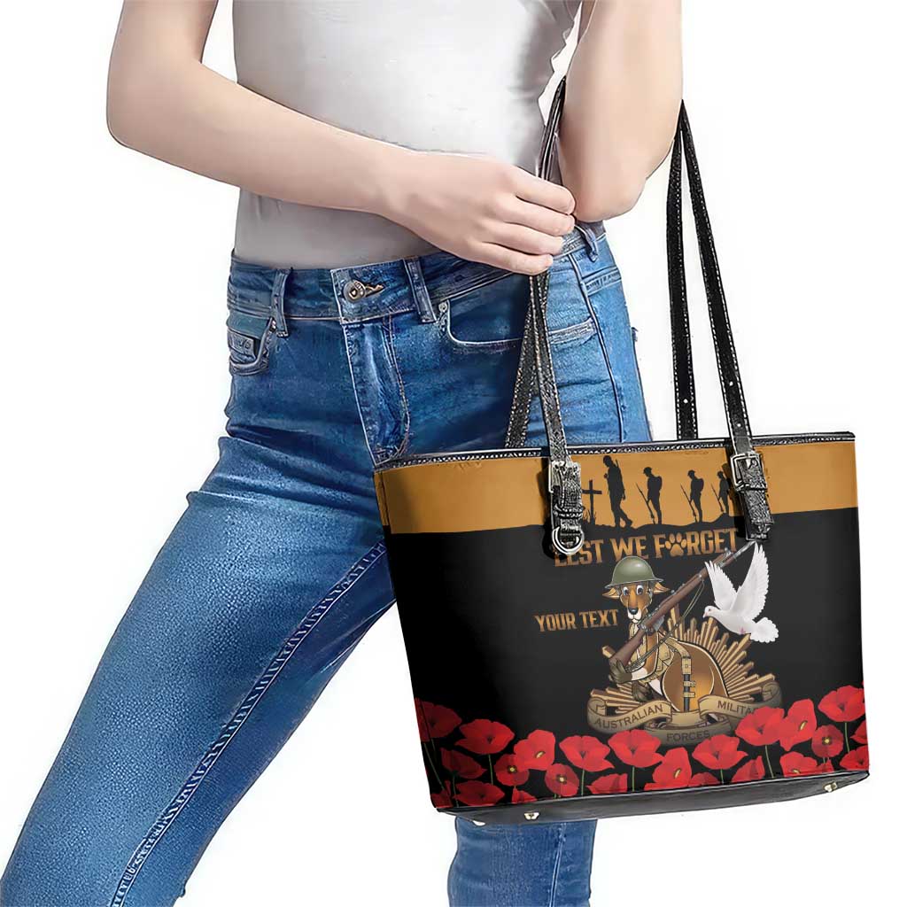 Australia ANZAC Day Personalised Leather Tote Bag Honouring The Animals That Served