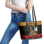 Australia ANZAC Day Personalised Leather Tote Bag Honouring The Animals That Served