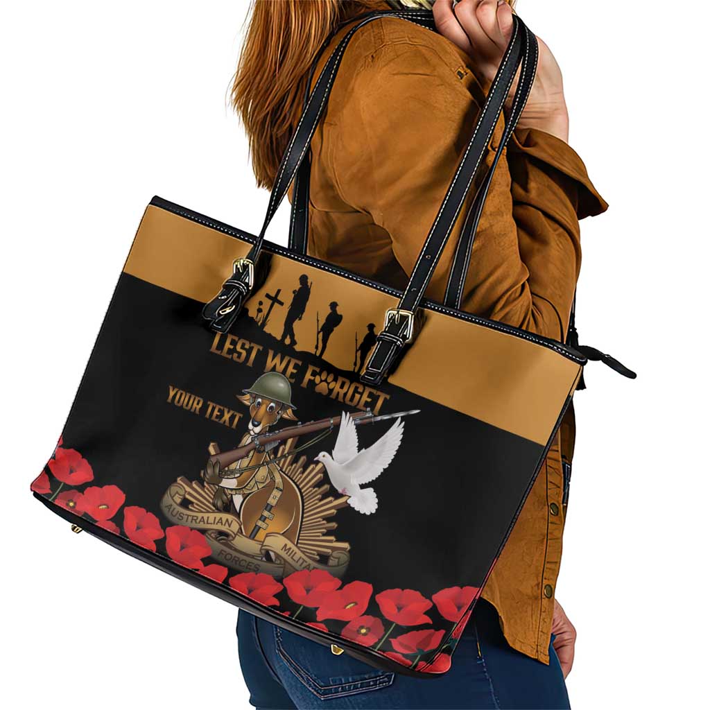 Australia ANZAC Day Personalised Leather Tote Bag Honouring The Animals That Served