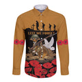 Australia ANZAC Day Personalised Long Sleeve Button Shirt Honouring The Animals That Served