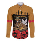 Australia ANZAC Day Personalised Long Sleeve Button Shirt Honouring The Animals That Served