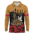 Australia ANZAC Day Personalised Long Sleeve Polo Shirt Honouring The Animals That Served