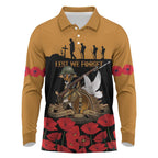 Australia ANZAC Day Personalised Long Sleeve Polo Shirt Honouring The Animals That Served