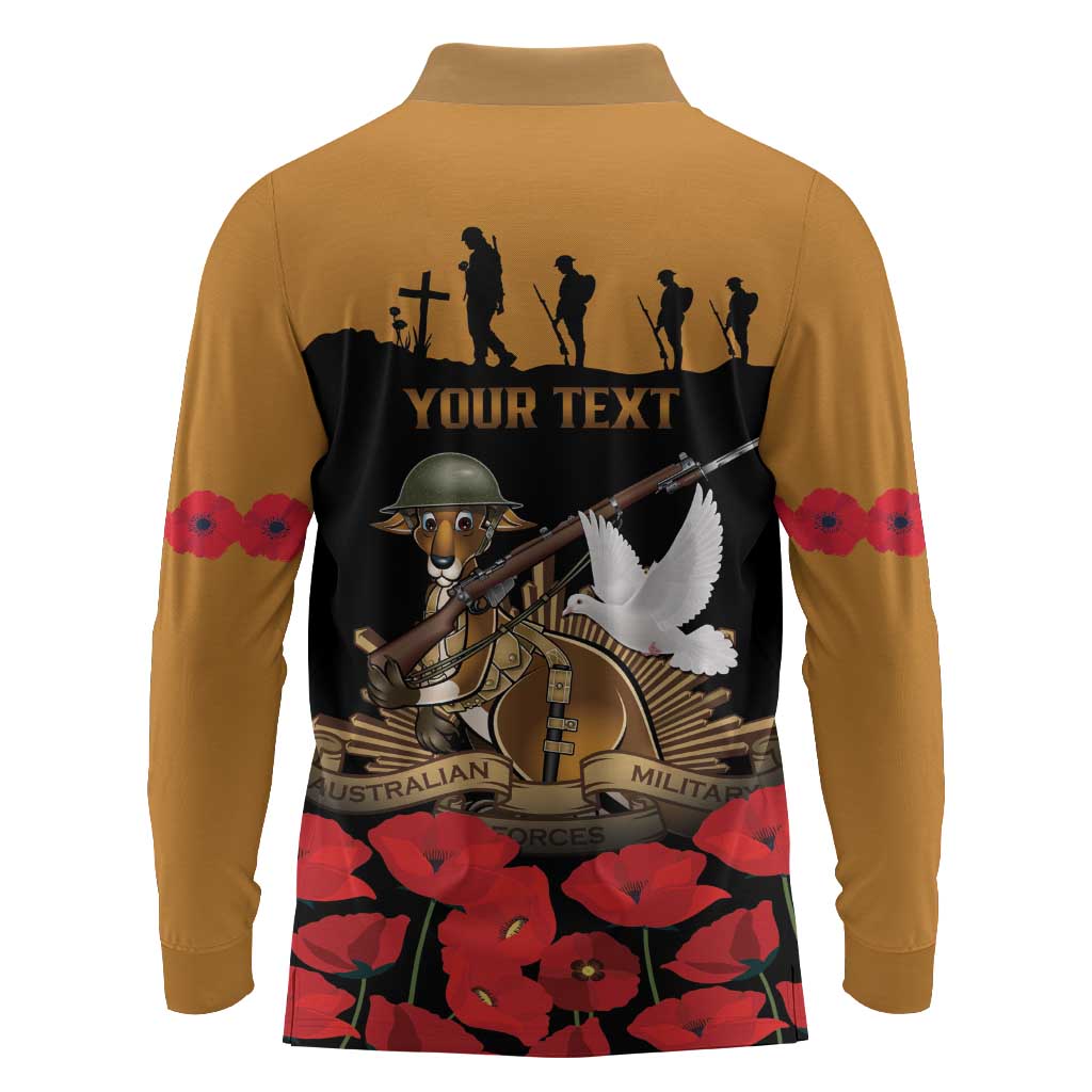 Australia ANZAC Day Personalised Long Sleeve Polo Shirt Honouring The Animals That Served
