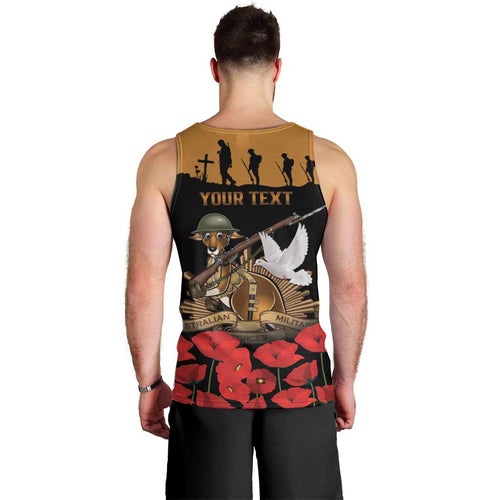 Australia ANZAC Day Personalised Men Tank Top Honouring The Animals That Served
