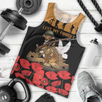 Australia ANZAC Day Personalised Men Tank Top Honouring The Animals That Served