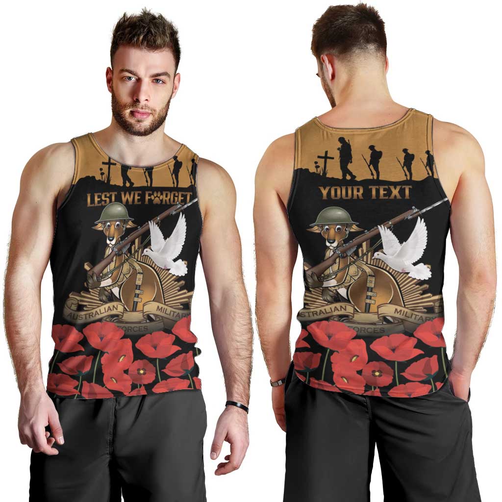 Australia ANZAC Day Personalised Men Tank Top Honouring The Animals That Served
