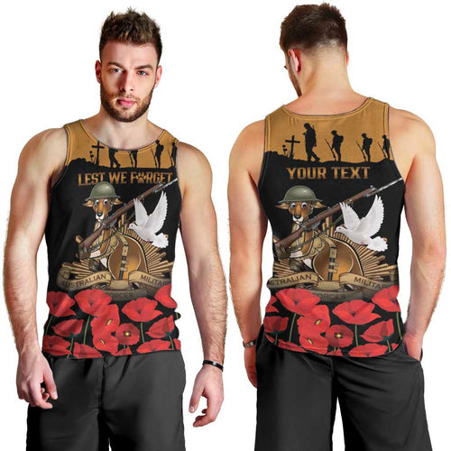 Australia ANZAC Day Personalised Men Tank Top Honouring The Animals That Served