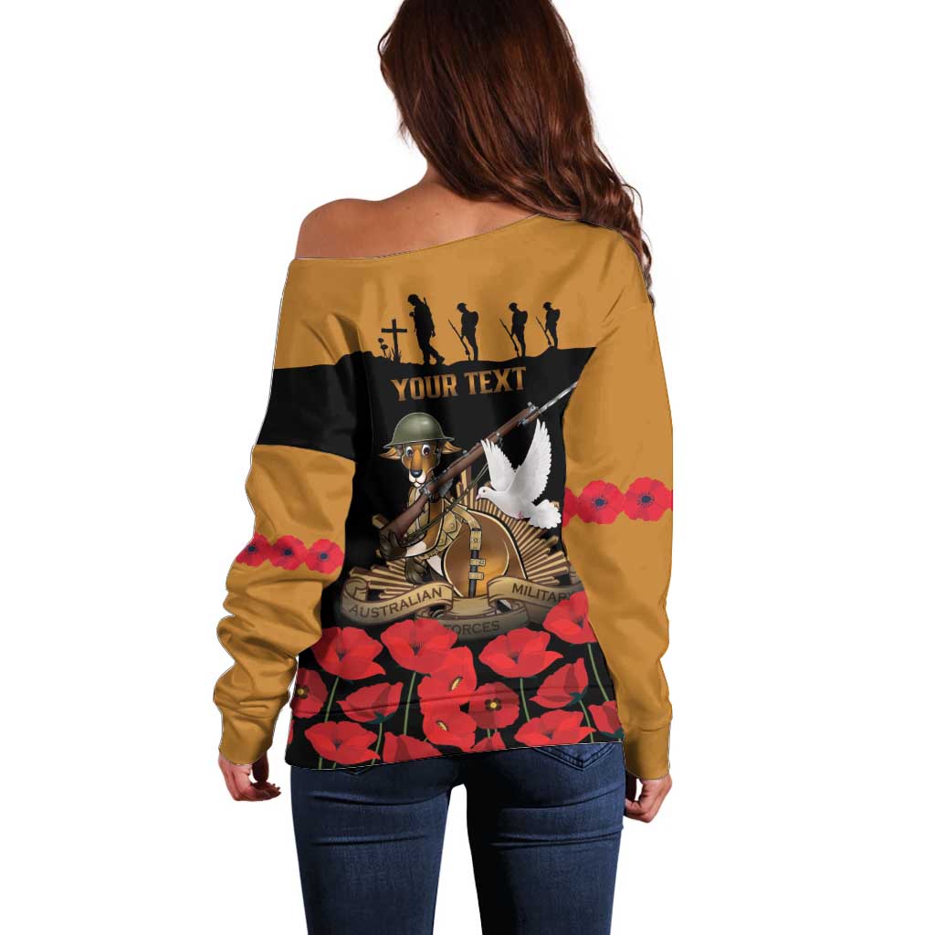 Australia ANZAC Day Personalised Off Shoulder Sweater Honouring The Animals That Served