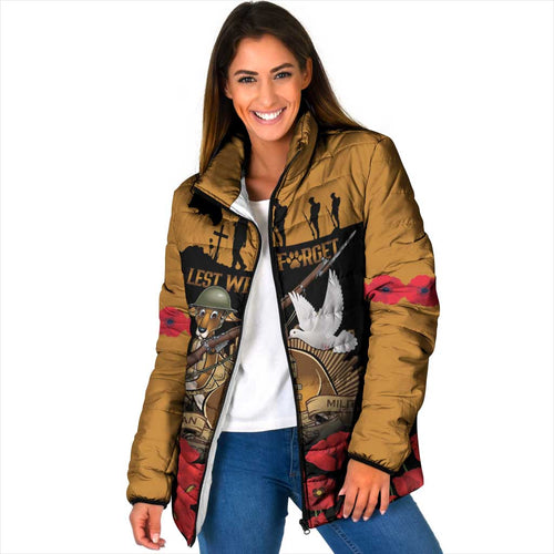 Australia ANZAC Day Personalised Padded Jacket Honouring The Animals That Served