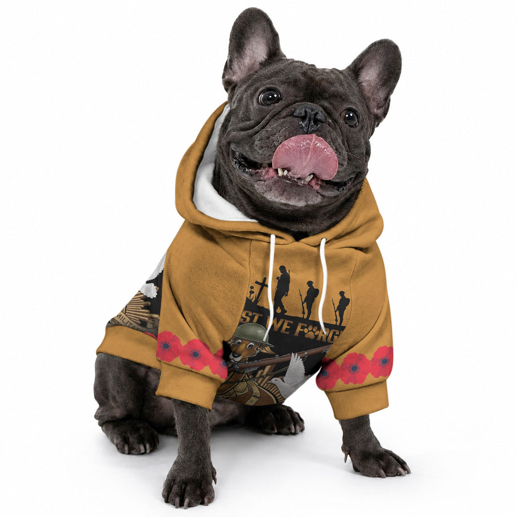 Australia ANZAC Day Personalised Pet Hoodie Honouring The Animals That Served